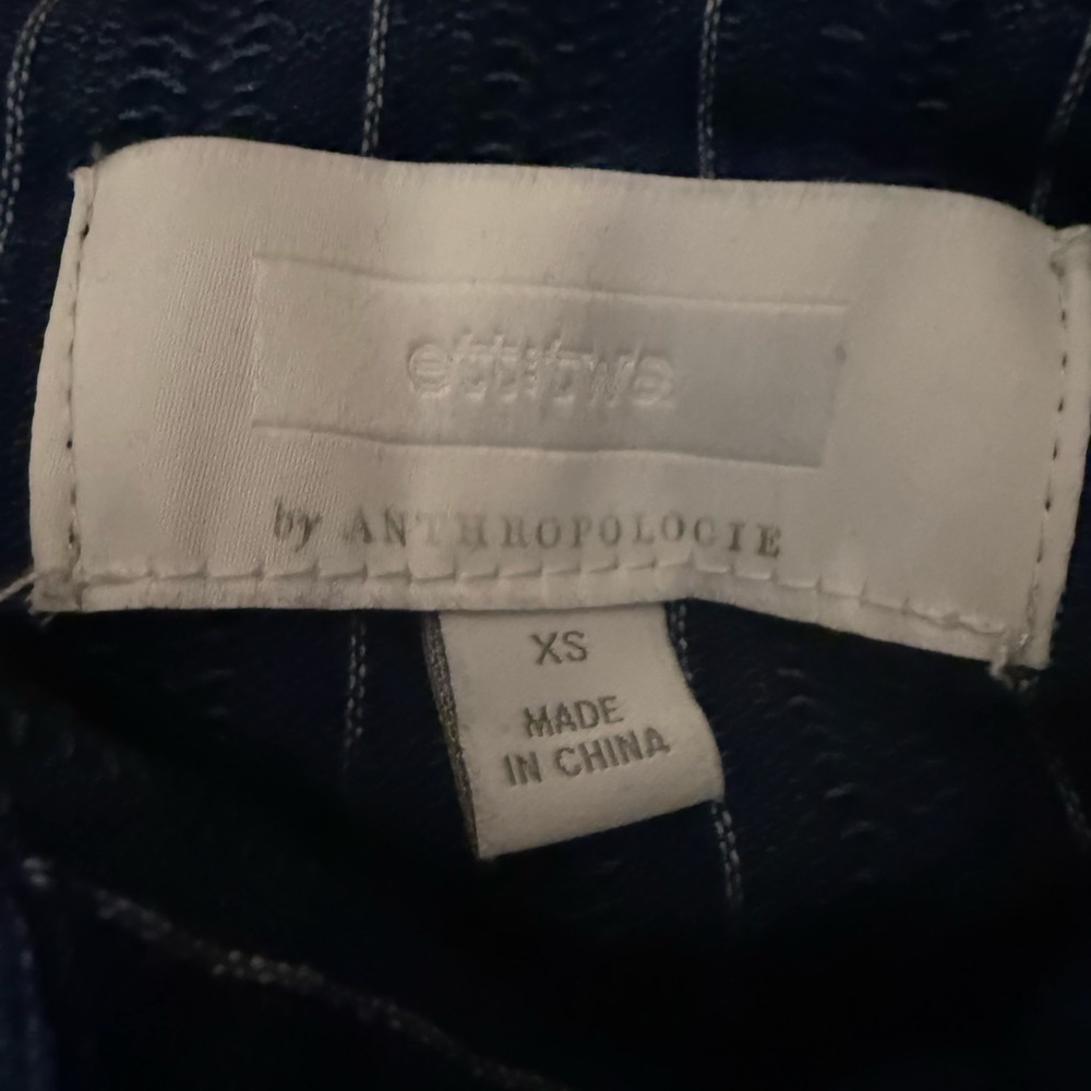ETT:TWA by Anthropologie Navy Pinstripe Jumpsuit - Size XS - Picture 11 of 13